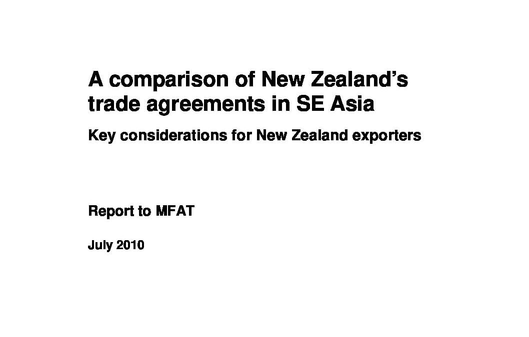 A Comparison Of New Zealands Trade Agreements In Se Asia Exportnz 0474