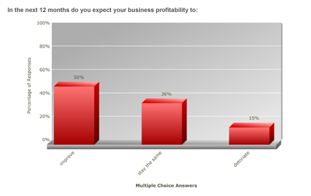 In the next 12 months do you expect your business profitability to: